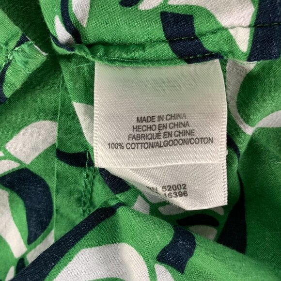 Liz Claiborne Womens Shirt Large Green Blue Button Up‎ Lightweight Nautical - Picture 12 of 12